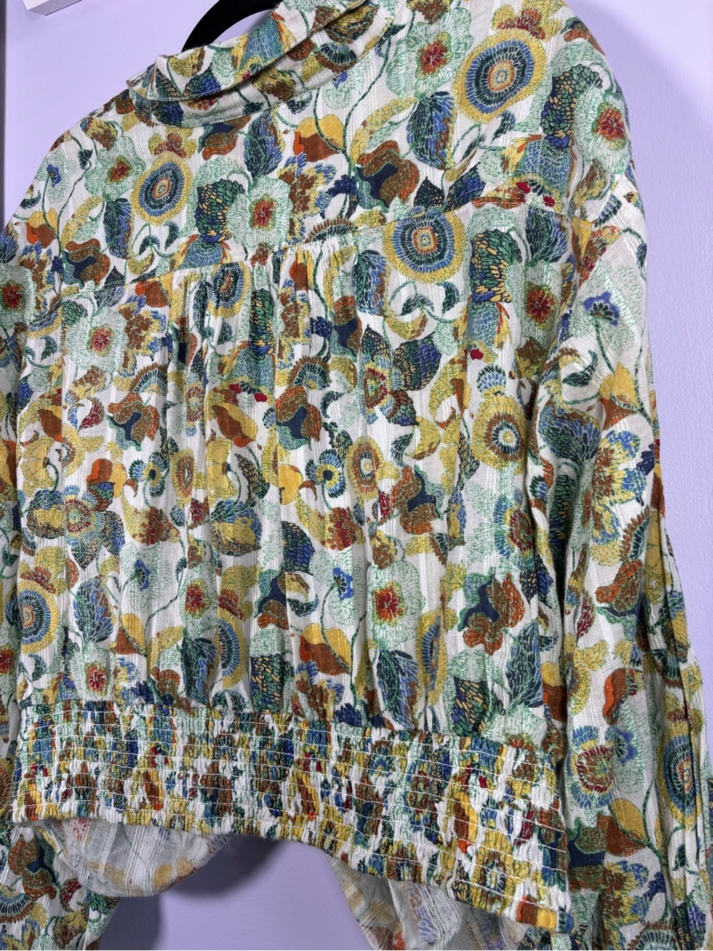 Anthropologie Multicolor Floral Wrap Blouse With Crop Bralette Top NWT 2X - Picture 16 of 16